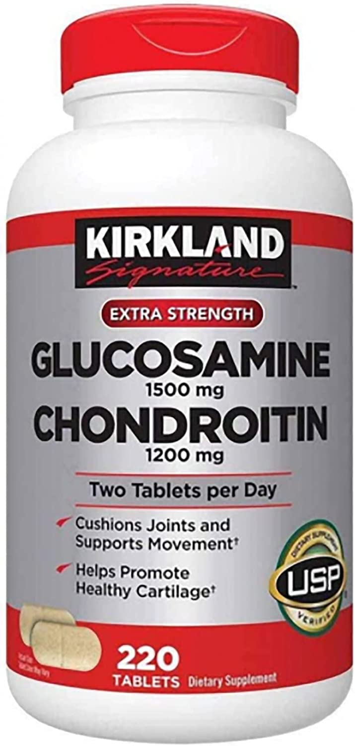 Kirkland-Signature Extra Strength Glucosamine 1500mg/Chondroitin 1200mg Sulfate - 220 Tablets