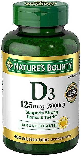 Nature's Bounty Immune Health Vitamin D3 5000 iu, Rapid Release 400 Softgels Visit the Nature's Bounty Store