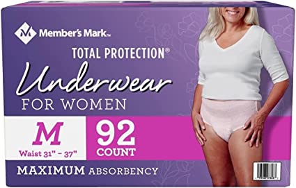 Members Mark Total Protection Underwear for Women, Medium