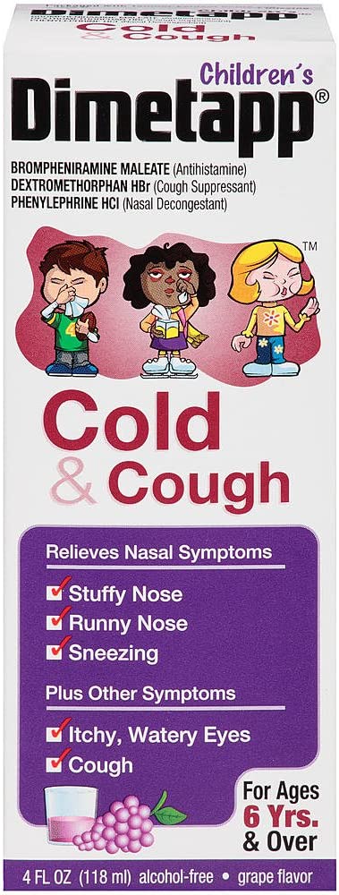 Dimetapp Daytime Elixir Cough/Cold, 4 Pack, 4 oz Each