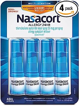 Nasacort Allergy 24 Hour, 0.57 Fluid Ounce, 4 Pack 120 Sprays