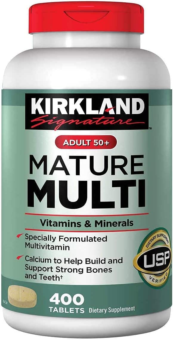 Kirkland Signature – Mature Multi Adult 50+ 400 Tablets AND Daily Multi 500 Tablets, BUNDLE (2 Bottles)