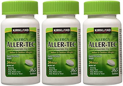 Kirkland Signature vhNoeV Aller-Tec Cetirizine Hydrochloride Tablets, 10 mg,