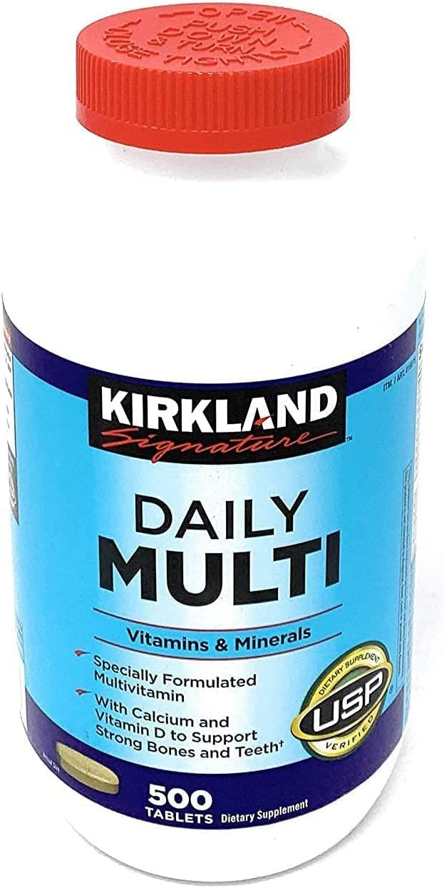 Kirkland Signature – Daily Multi 500 Tablets AND Vitamin B12 5000mcg Fast-Acting, Cherry Flavor 300 Tablets, BUNDLE (2 Bottles)