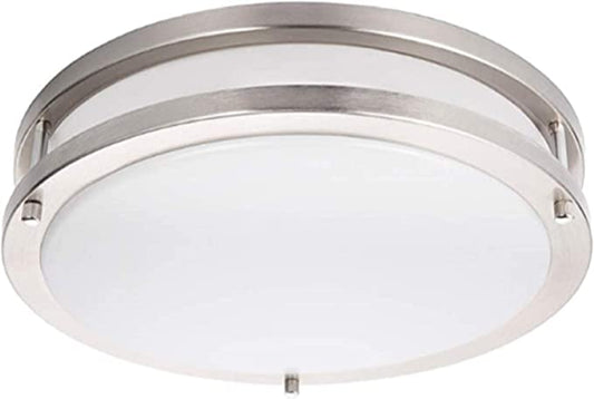 Energetic Lighting 14-inch Double Ring LED Flush Mount Ceiling Light, 24w Dimmable