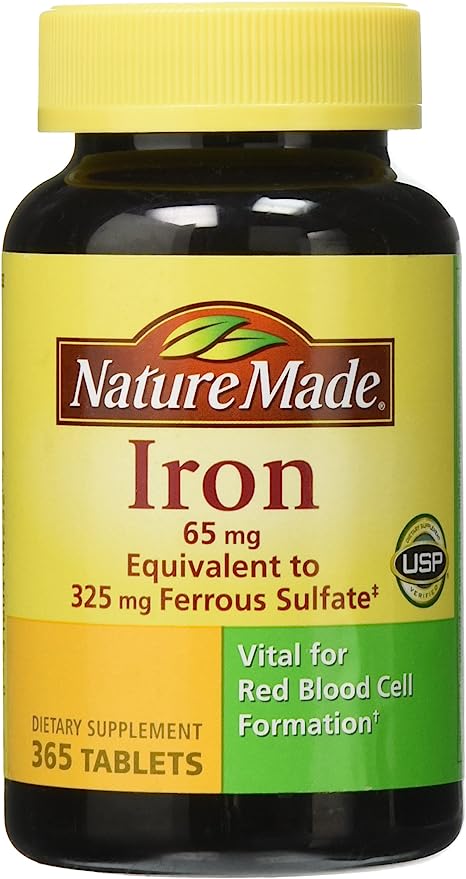 Nature Made Iron 65 mg, 365 Tablets