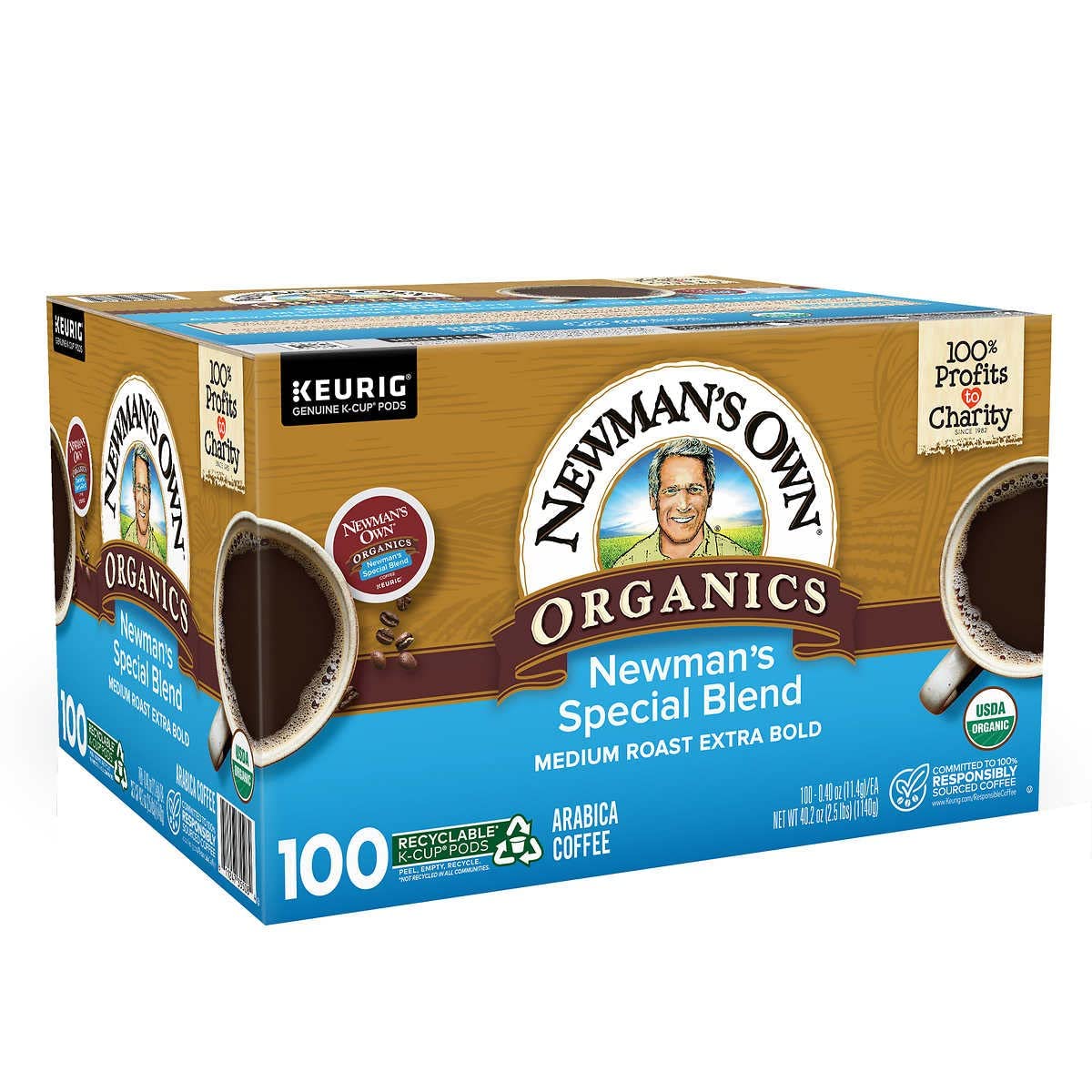 Newman's Own Organics Special Blend Coffee K-Cups (100 K-Cups) - Packaging May Vary