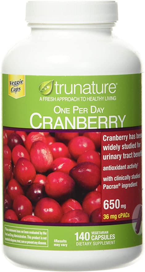 Trunature One Per Day Cranberry 650 mg, 140 Vegetarian Capsules