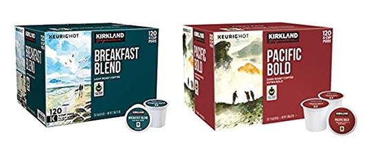 Kirkland Signature Breakfast Blend & Pacific Bold K-cup Bundle