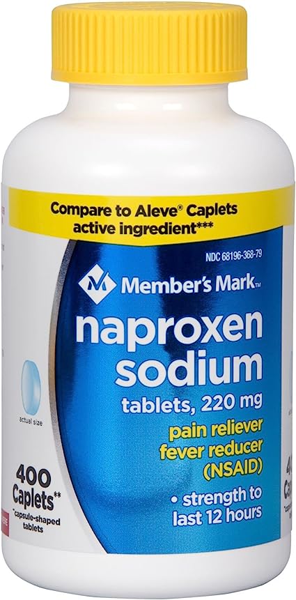 Naproxen Sodium Caplets USP, 220 mg (NSAID), 400 Caplets