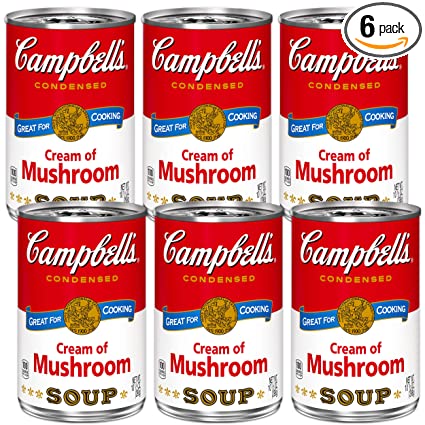 Campbell's Cream of Mushroom Soup 10.5 ounce Cans (Pack of 6)
