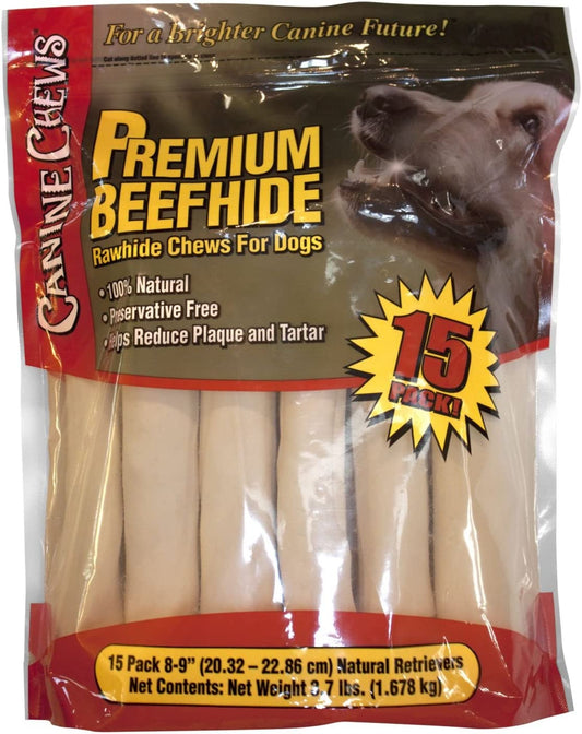 Canine Chews Premium All-Natural Beef Hide Canine Retrievers - 15 pk. - 3.7 lb.