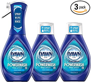 Dawn Powerwash Starter Kits, Dish Spray, Dish Detergent, Fresh Scent Bundle, Spray Bottle, 2 Refills
