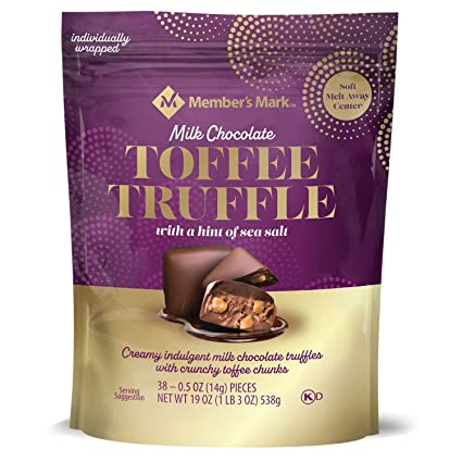 Member's Mark Milk Chocolate Toffee Truffle with Sea Salt (19 oz.), 38 Count