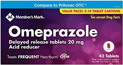 Member's Mark Omeprazole Acid Reducer 3-14 Tablet Cartons for a Total of 42 Tablets by Simply Right