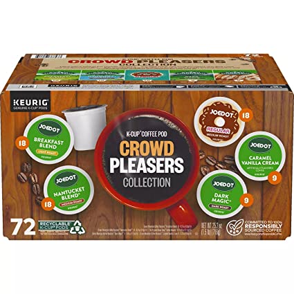 JOEDOT K-Cup Pod Crowd Pleasers Collection Variety Pack, Five popular light roast, medium roast and flavored coffees