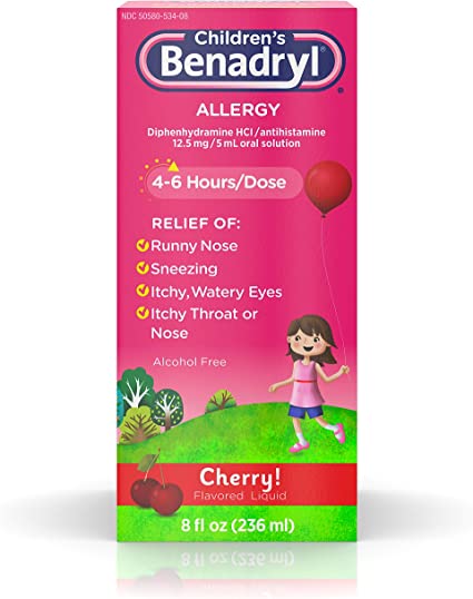 Children's Benadryl Allergy Liquid Cherry 8 oz