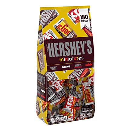 HERSHEY'S Miniatures Assorted Chocolate Candy, Individually Wrapped, 56 oz Bag