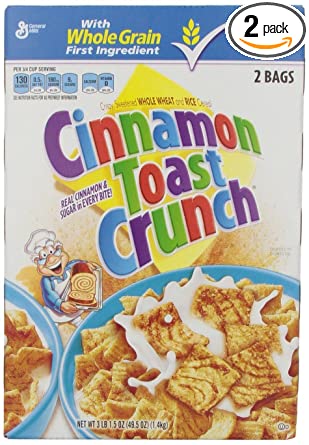 General Mills Toast Crunch Cereal, Cinnamon, 49.5 Ounce