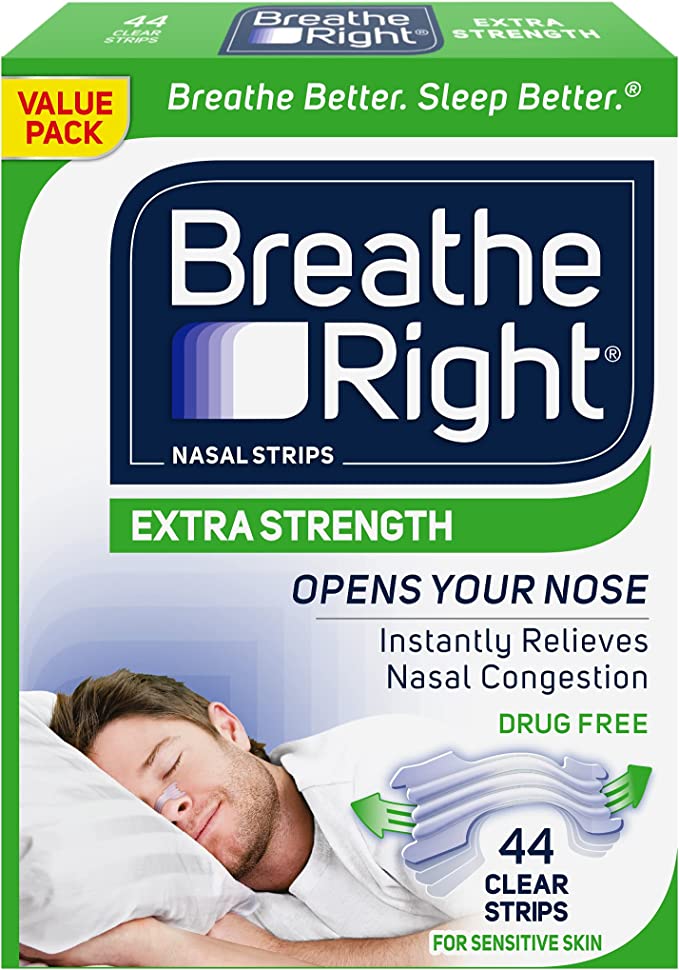 Breathe Right Extra Strength Clear Nasal Strips Value Pack (44ct)