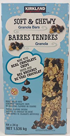 Kirkland Soft & Chewy Granola Bars, 64 Bars x 24g each, 1.5kg/3.4 lb Box, Imported from Canada}