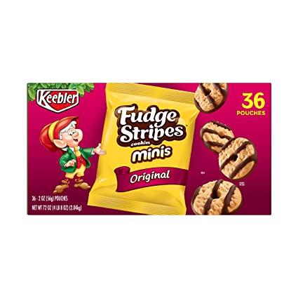 Keebler Fudge Stripes Cookies Minis, Original, 2 Ounce