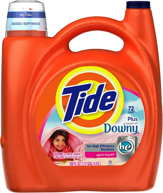 Tide with Touch of Downy - High Efficiency - April Fresh Scent with Actilift, 150-Ounce