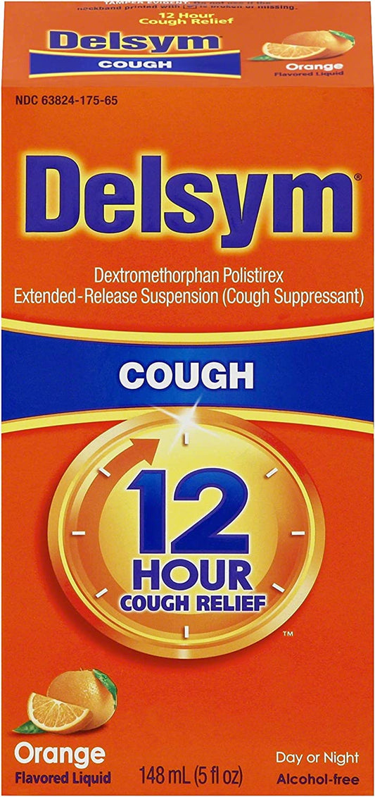 Delsym Adult 12 Hr Cough Relief Liquid, Orange, 5oz