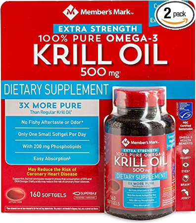 Member’s Mark Extra Strength 100% Pure Omega-3 Krill Oil