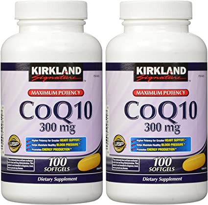 Kirkland Signature, COQ10 300 mg ieosr 100 Softgels (Pack of 2)