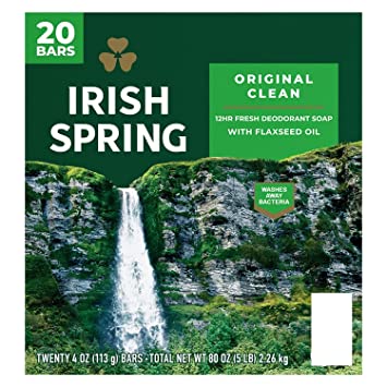 Irish Spring bar Soap (20/3.75 Oz Net Wt Oz), Original, 74 Ounce