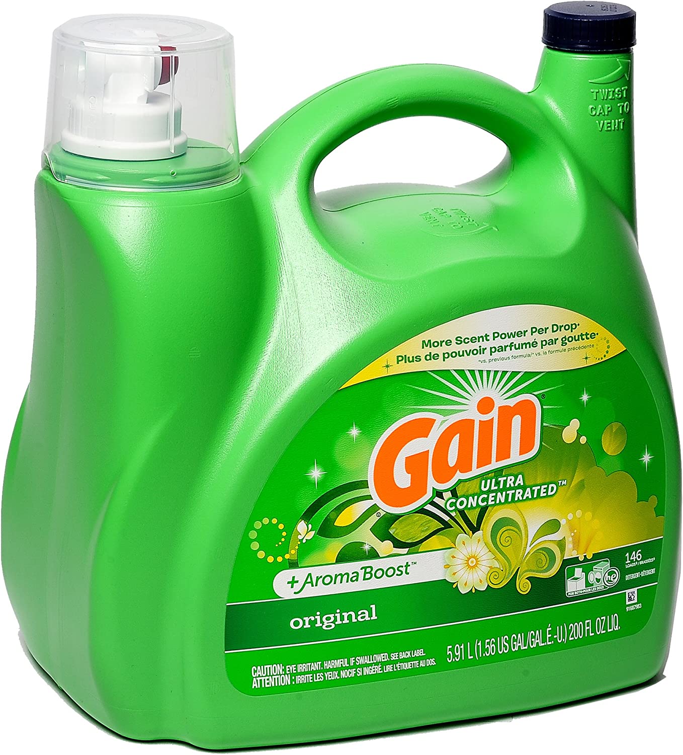 Ultra Concentrated & Aroma Boosted New Gain Original Liquid Laundry Detergent 5.91 L / 200 Fl. Oz - 146 Loads (2X Ultra Concentrated)