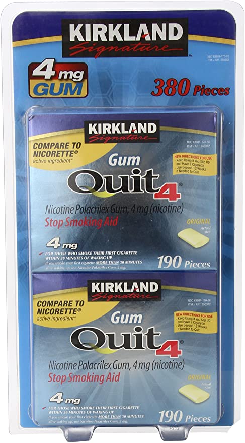 Kirkland Signature Quit Smoking Nicotine Gum, 4 mg