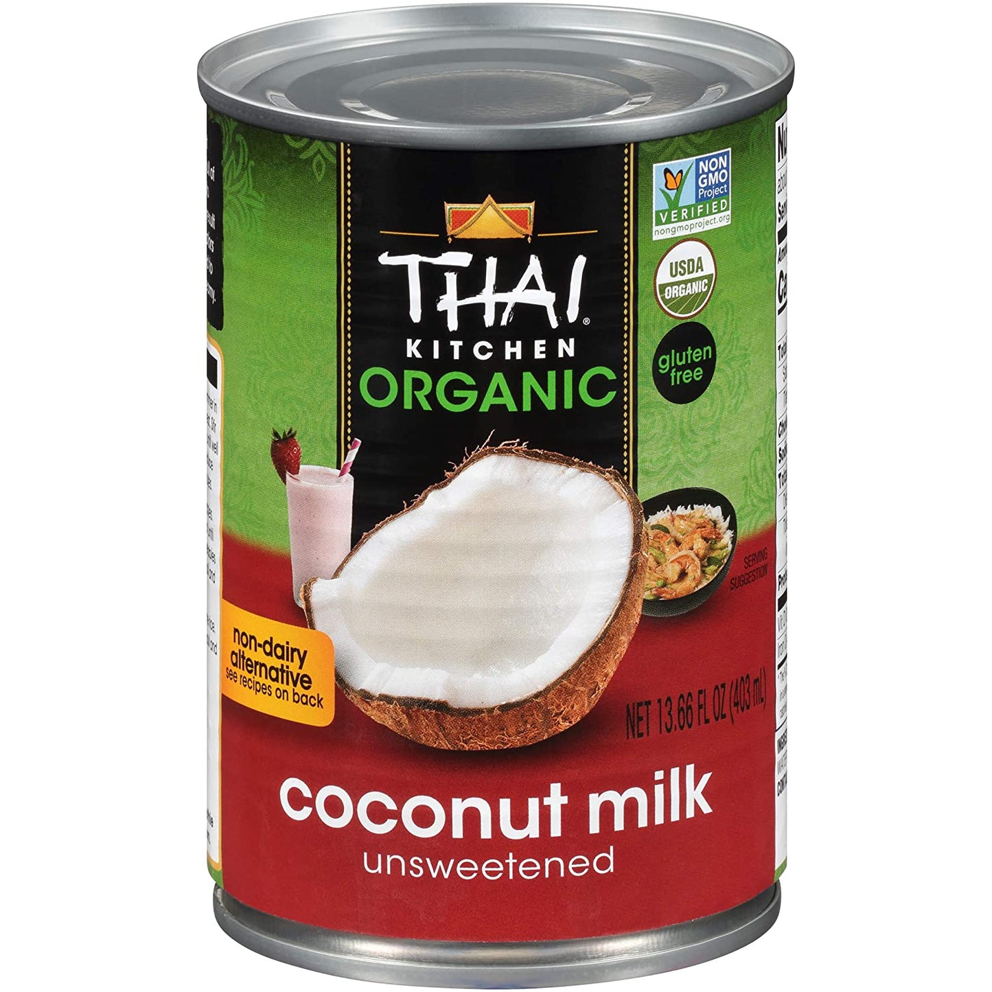 Thai Kitchen Organic Unsweetened Coconut Milk, 12 Cans, 13.66 fl oz