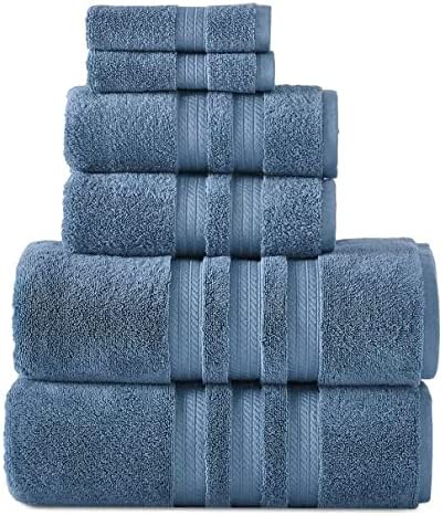 Member Mark 100% Cotton Hotel Premier Collection Luxury Bath Towel Bundle (Assorted Colors) (Denim, Bundle)