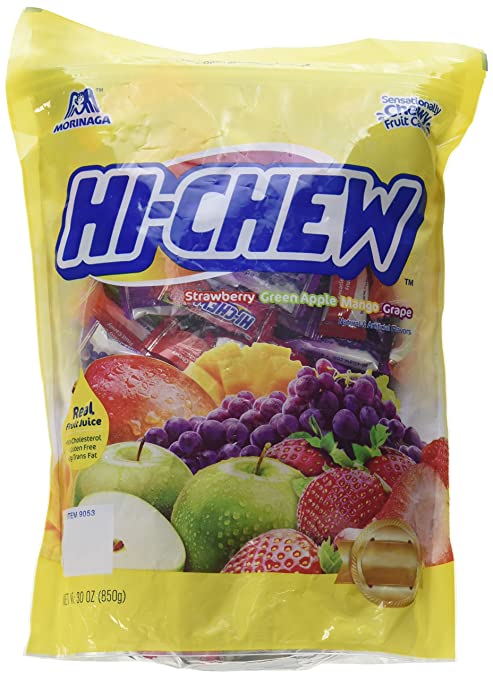 Morinaga Hi -Chew Assorted Flavored 30oz 160+ Individually Wrapped Fruit Chews Mango Grape Strawberry Green Apple…