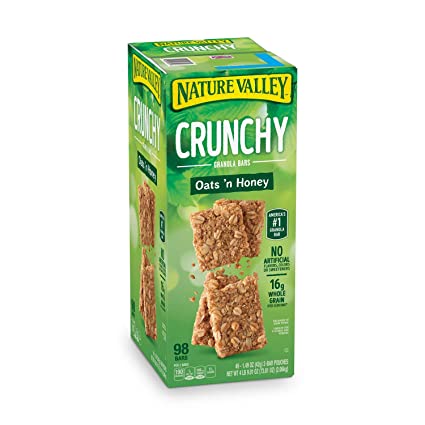 Nature Valley Crunchy Granola Bars Oats 'N Honey - 98 Bars Of 2 bar Pouches of 49ct