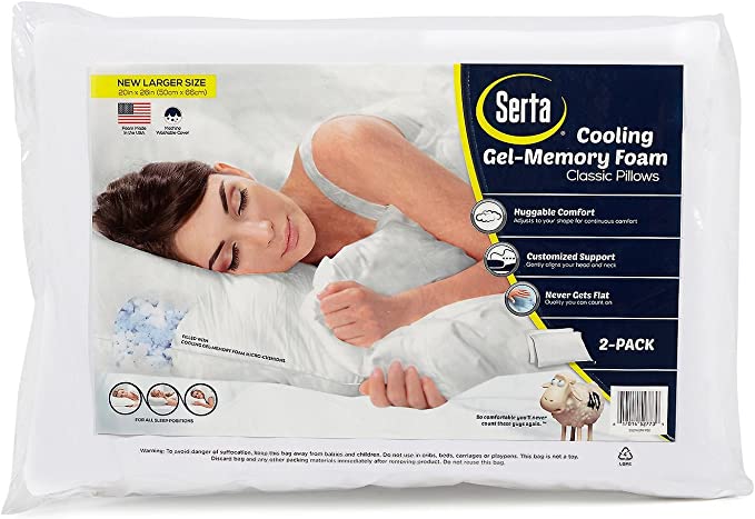 Serta Gel Memory Foam Cluster Pillows (2-pack)