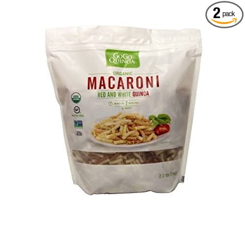 Gogo Quinoa Gluten Free Organic Red and White macaroni Organic, Gluten Free and Non-GMO Certified, Corn free and Vegan 4.4 Lbs