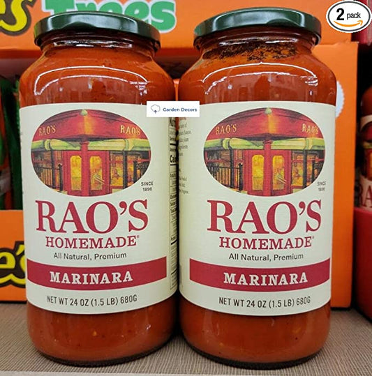 Rao’s Homemade All Natural, Premium Marinara 24oz 680g (Two Bottles)