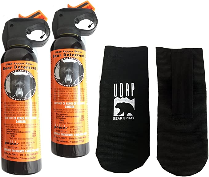 Udap 2 Personal Defense Bear Sprays w/Holsters 12VHP