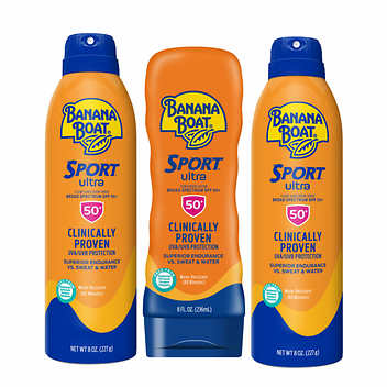 Banana Boat Sport Ultra Performance Sunscreen Pack Broad Spectrum SPF 50 (3PACK/LOTION & SPRAY)