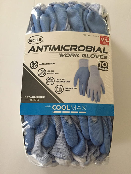 Boss Work Gloves for women, Odor Resistant work gloves Medium/Large