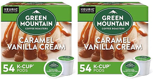 Green Mountain Coffee Roasters Caramel Vanilla Cream Keurig Single-Serve K-Cup pods, Light Roast Coffee…