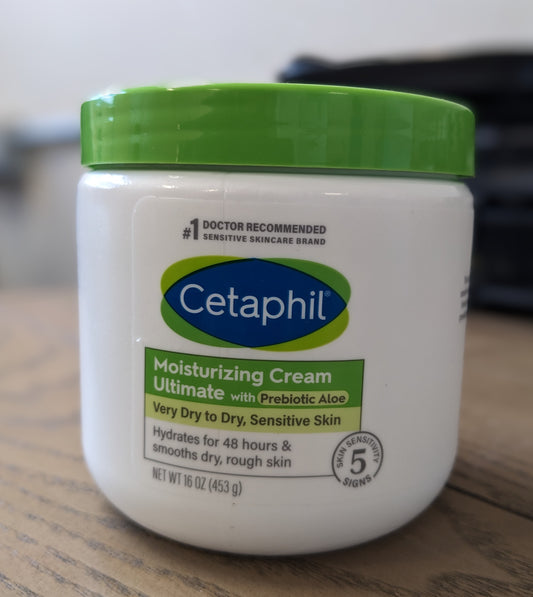 CETAPHIL Moisturizing Cream Ultimate with Prebiotic Aloe 16oz (Pack of 3)Very dry to Dry,Sensitive skin Hydrates for 48 hours & Smooths dry,rough skin