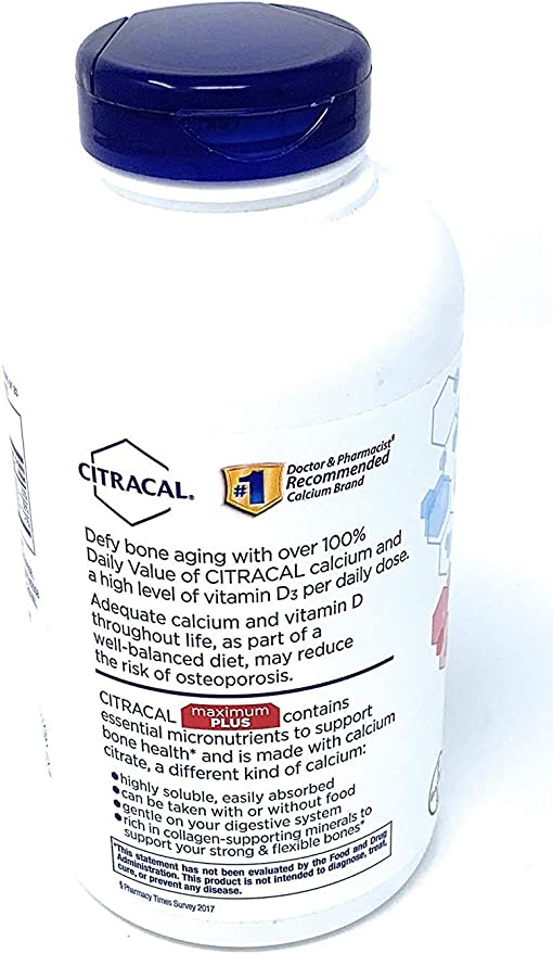 Citracal maximum with Vitamin D3, Limited Larger size- Capsule 280 Count Total