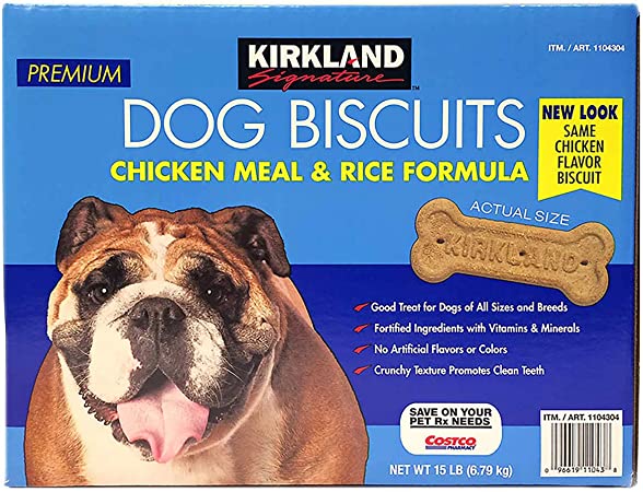 Kirkland Signature Chicken Meal & Rice Formula Dog Biscuits, 15 lbs