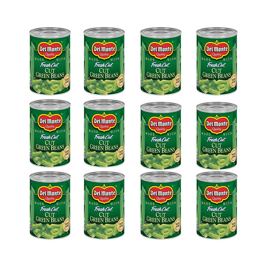 DEL MONTE FRESH CUT BLUE LAKE Cut Green Beans Canned Vegetables,14.5 Ounce (Pack of 12)