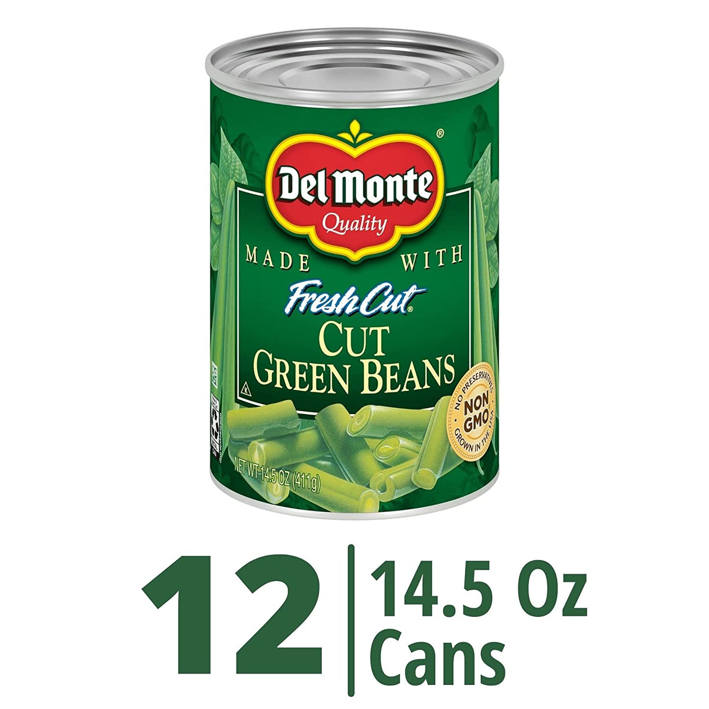 DEL MONTE FRESH CUT BLUE LAKE Cut Green Beans Canned Vegetables,14.5 Ounce (Pack of 12)