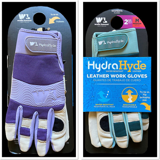 Wells Lamont 2 pairs Women's HydraHyde Work Gloves Size M